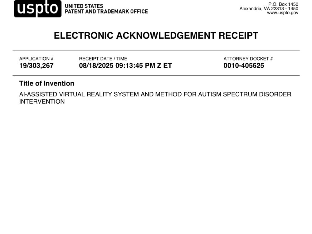 USPTO electronic acknowledgement receipt for application 19/303,267
