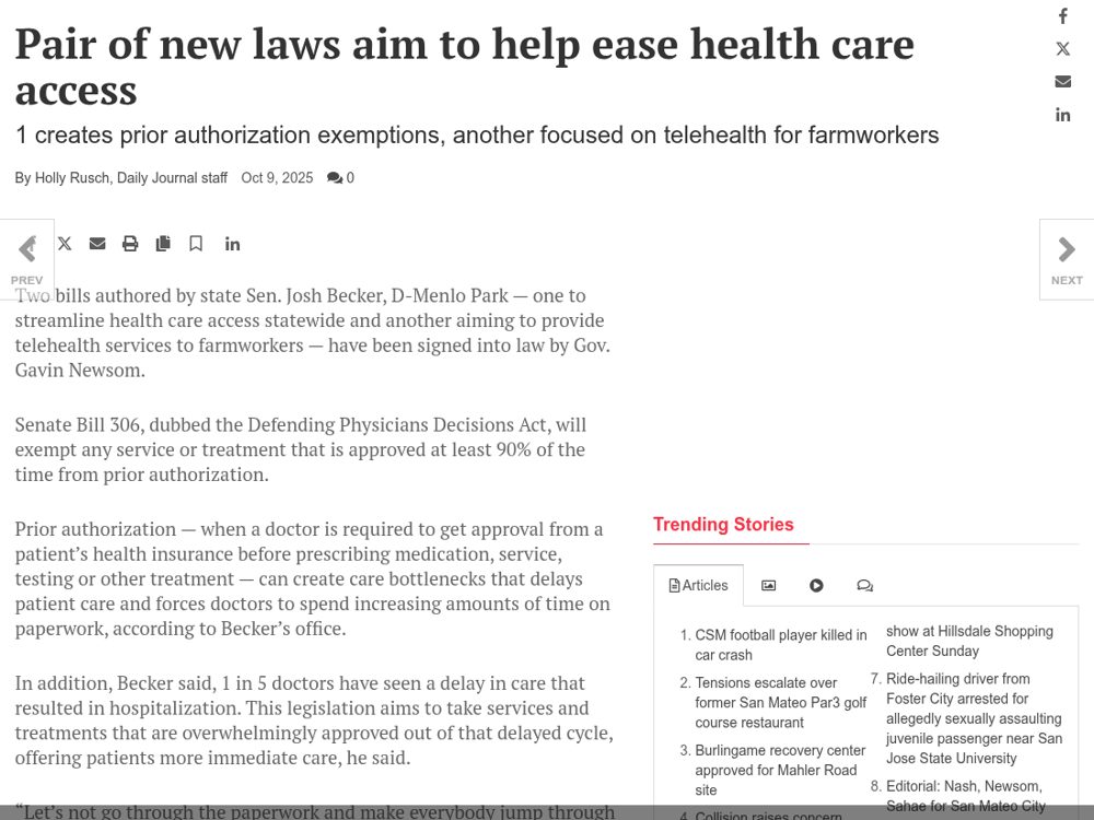 The San Mateo Daily Journal article